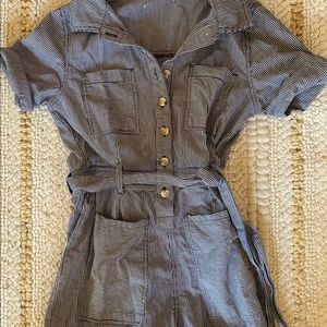 Super cute black & white striped playsuit / romper